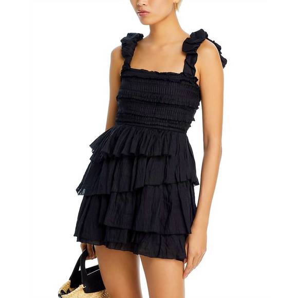NEW SEA sleeveless tiered dress in black